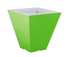 Green City Square S Pot de Fleurs Carré à Réserve dâEau Plastique Vert Anis