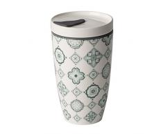 Villeroy & Boch To Go Jade Mug pour café à emporter, 2 pièces, 350 ml, Porcelaine Premium/Silicone, Vert/Gris