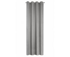 eurof irany Rideau Ã Oeillets 140Â x 250Â Uni Jack, Polyester, Argent, 250Â x 140Â x 1Â cm