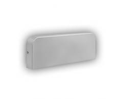GEV LED Applique Murale Catherine, Faisant le tour de lumiÃ¨re Ã©clairage, IP 65, 900Â lumens, 3000Â K, Blanc chaud, aluminium, 10Â W, gris argentÃ©, 3,7Â x 23Â x 8Â cm