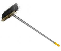 LILLY Balai Double en INOX-Laiton, 110Â cm avec Brosse en Aluminium