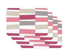 Venilia Set de table BLACKJACK ROUGE, 45 x 30 cm, 4 pcs, antidérapant résiste à la chaleur et fait, Polypropylène, 59058