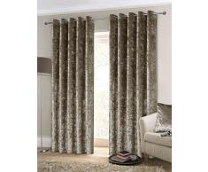 Rapport Rideaux Ã Åillets en Velours Ã©crasÃ©, 66Â x 182,9Â cm, Polyester, Vison, 1 x 183 x 168 cm