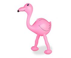 Relaxdays 10024255 Flamant Rose Gonflable Matériel Déco Fête Piscine & Plage Jouet Aquatique Accessoire Photo env. 60cm, Fuchsia, PVC sans BPA, 60 x 50 cm