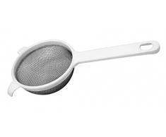 Fackelmann Passoire de cuisine liquide lait thÃ© cafÃ©, maille acier inoxydable manche plastique blanc, Ã 7 x 17 cm, 1 piÃ¨ce