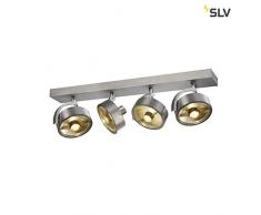 SLV KALU CW, Applique murale dintérieur et de plafond, Quad, QPAR111 en aluminium brossé 4 x 75 W Argenté
