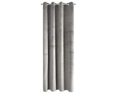 Eurofirany Pierre Rideau en Velours Ã Åillets Velvet, Gris argentÃ©, 140X250cm