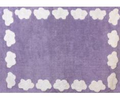 Aratextil Nuage Tapis Enfant, Coton, Lilas, 120Â x 160Â cm
