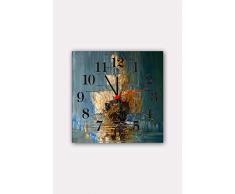 Bonamaison Horloge Murale en MDF, Multicolore, 30 x 30 cm