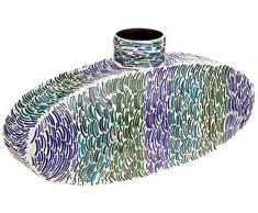 Kare Vase Code 24Â cm, mÃ©tal, Bleu, 9Â x 48Â x 24Â cm