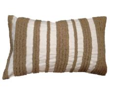 My Flair 35.09LH Coussin en zeitlosstil 35 x 50 x 8 cm en 50% Coton 50% Polyester Lavable à la Main Blanc avec Motif Vert