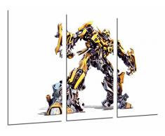 Tableau Moderne Photographique, Impression sur bois, Trasformer jaune, Autobost, Fond blanc, Bumblebe, 97 x 62 cm, ref. 27023