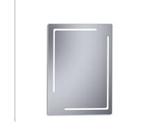 Kristaled Miroir de Bain striÃ© avec lumiÃ¨re LED Avant perimetral, Cristal, Argent, 60Â x 80Â x 2.5Â cm