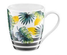 AMBITION Gobelet en Porcelaine avec 1 Tasse à thé Blanc/Gris/Multicolore/Vert/Jaune 370 ML