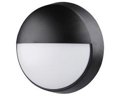 LYO Applique murale ronde/Demi Lune avec capteur intÃ©grÃ©, 14Â W, noir, 21.5Â x 8Â cm