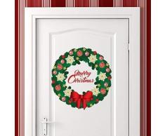 Wallflexi Stickers muraux Décorations de Noël Merry Christmas Guirlande Stickers muraux Salon Enfants Chambre denfant école Restaurant Café Hôtel Home Office Décor, Multicolore