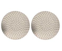 Creative Tops Sets de Table Ronds Effet Corde Blanc 30 cm