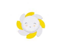 Elobra Plafonnier Ã LED en bois Motif soleil Siri Smile Starlight Jaune 14 W