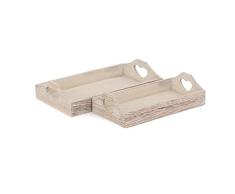 Ensemble de 2 Shallow coeur en bois Objet ou sujet dï¿½tourï¿½ Plateau