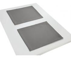 Adam Uni Light Collection Set de Table, Coton Bio, Gris Clair, 30 x 40 cm, de 2 unités