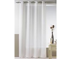 Home Maison HM6927299 Voilage à Rayures Verticales Ton sur Ton Etamine Polyester Ivoire 145 x 260 cm