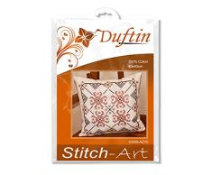 Duftin 10569-AZ10 Coussin Géométrique Coton Brun 40 x 40 cm