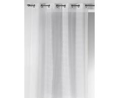 Homemaison 09455-8-AL Voilage Etamine/Polyester Blanc/Argent 1 x 140 cm