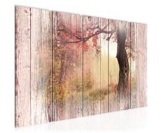 Tableau decoration murale Planches de bois dautomne 200 x 80 cm - XXL Impression sur Toile Salon Appartment 5 Parties - prêt à accrocher - 606455a