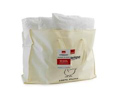 Gabel Nottetempo Couette en Plumes doie, garnissage 30 % Duvet et 70 % Plumes, 235 g/m², taie doreiller 100 % Pur Coton Simple 205 x 155 x 2 cm Bianco