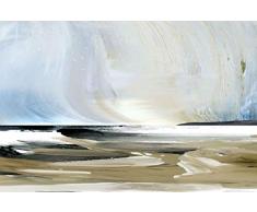 Art Maison Toile Murale Sable, Noir, Blanc, Bleu 24 x 36 cm