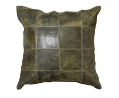 Jute & co Coussin en vÃ©ritable Cuir, 45Â x 45Â cm, Bruni