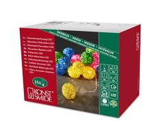 Konstsmide 3151-503 Guirlande dEclairage de Déco Boule en Rotin Intérieur 16 LEDs 24 V Multicolore/Blanc Chaud Câble Transparent