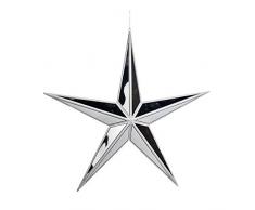 EUROCINSA Ref.27009 Ãtoile Pendentif Miroir avec Blanc 38 cm 4 unités, Taille Unique.