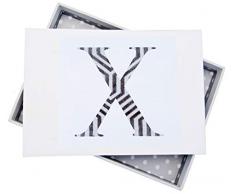 White Cotton Cards Alphabetics Initiale X Mini Album Photo, Multicolore