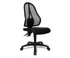 Topstar Open Point P Chaise de Bureau Tissu 58 x 48 x 111 cm, Polypropylène, Polyester, Noir, 58 x 48 x 111 cm