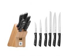 WMF Bloc Ã couteaux avec set de couteaux 7 piÃ¨ces, 6 couteaux forgÃ©s, 1 bloc en bambou, lame en acier spÃ©cial, rivets en acier inoxydable