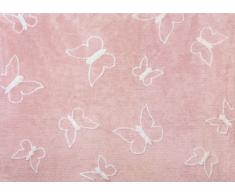 Aratextil Papillon Tapis pour Enfant, Coton, Rose, 120Â x 160Â cm