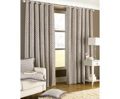 Paoletti Belmont Chenille Jacquard Tissé Rideaux à œillets doublés, Argent, 90 x 90