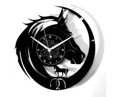 Instant Karma Clocks Horloge Murale en Vinyle Instant Karma-Voyage Trekking Ãquitation â Cheval Vintage Silencieux