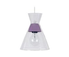 Tosel 16775 Suspension 1 LumiÃ¨re, Verre/, E27, 40 W, Transparent, 20 x 80 cm