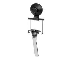 iDesign Everett Porte Ventouse, Petite Corbeille perÃ§age en mÃ©tal, Support Ã Savon avec Fixation Push-Lock pour la Douche, Baignoire ou Le lavabo, Noir Mat, 13, 2 cm x 10, 8 cm x 11, 9 cm