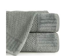 Eurofirany Lot de 6 Serviettes de Toilette en Coton éponge Doux et Soyeux 50 x 90 cm Gris Acier