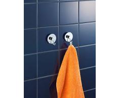 Wenko Vacuum-Loc Lot de 2 Crochets Ronds pour Serviettes de Toilette, Crochets à vêtements, Fixation sans perçage Chromé 6 x 6,7 x 5 cm