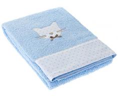 Lasa Home Drap de Bain 70x140, Collection Cats, Bleu, Coton, 70x140x1 cm