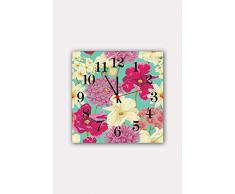 Bonamaison Horloge Murale en MDF, Multicolore, 30 x 30 cm