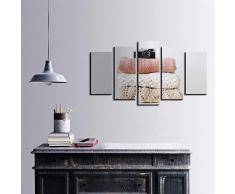 Bonamaison DÃ©coration Murale Ensemble de 5 Impression sur Toile, Dimensions: 100 x 60 Cm - ConÃ§u et fabriquÃ© en Turquie