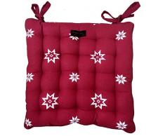 Ragged Rose Paddy Coussin de Chaise 100% Coton Rouge 40 x 40 cm