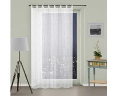 Soleil docre Voilage à Pattes 135x250 cm MAELIS, Polyester, Blanc