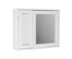 House & â¿Homestyle Armoire de Salle de Bain avec Miroir Blanc 46 cm x 56 cm x 13 cm