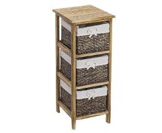 Dcasa Commode en Bois 3 tiroirs Rangement de dÃ©corations Festivales Articles pour la Maison Unisexe Adulte, Couleur Unique
